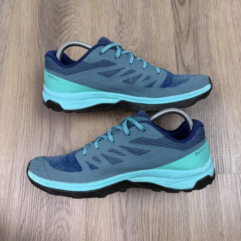 Salomon Shoes Womens Size 10 Blue Teal Trail Running Contagrip 407469 Sneakers